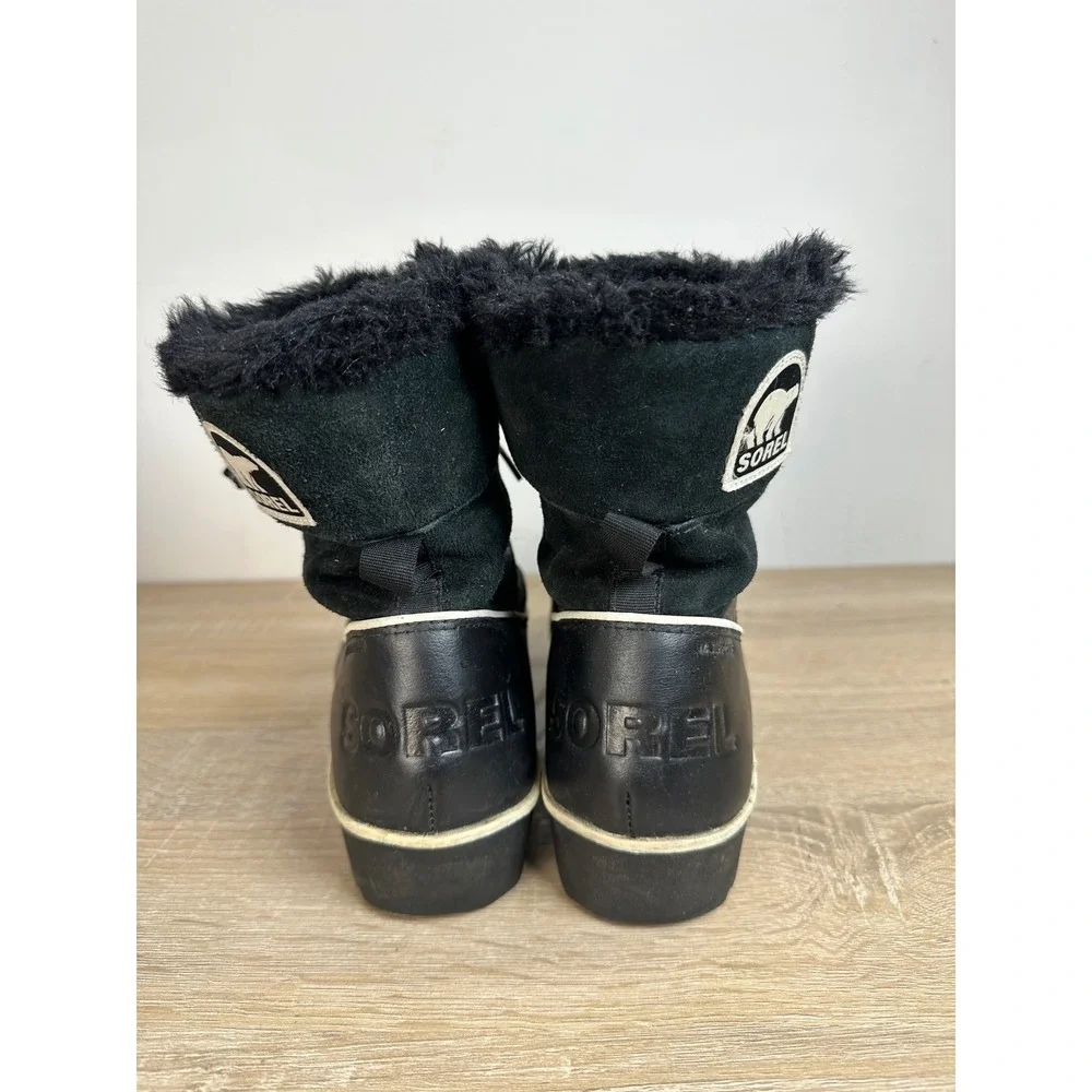 Sorel Tivoli II Black Waterproof Faux Fur Winter Boots NL2089-010 Womens 9.5